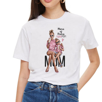 Mother's Love Print White T-shirt